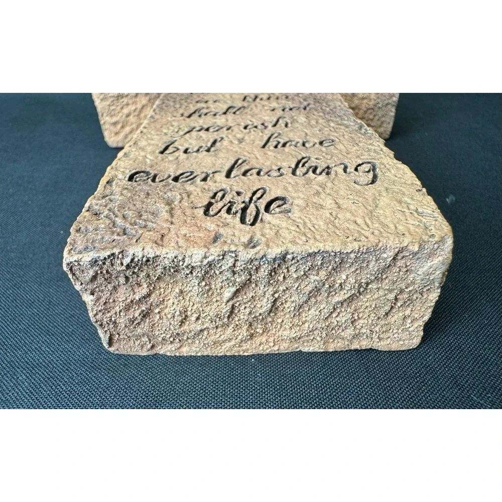 Old Brick Cross John 3:16 Bible Verse Script 9